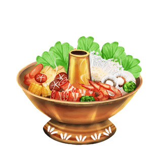 火锅食材食物肉类青菜元素GIF动态图美食元素